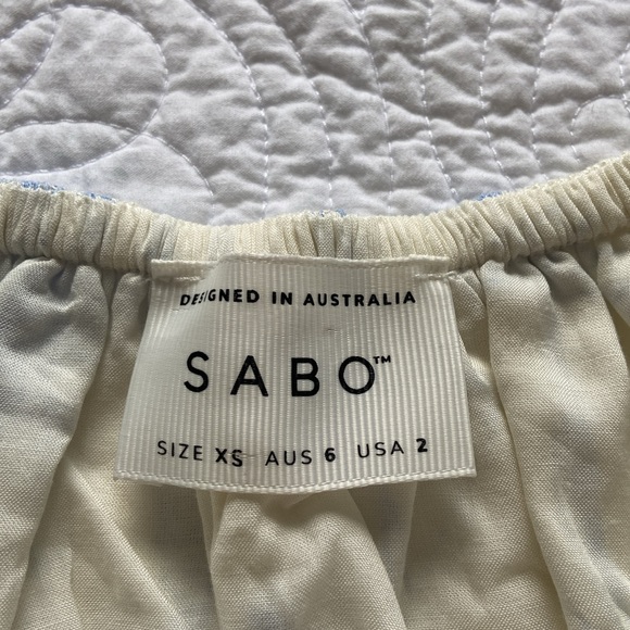 Sabo Jhazelle Set Maxi Skirt And Crop Top Santorini Off White Blue XS - Picture 4 of 16